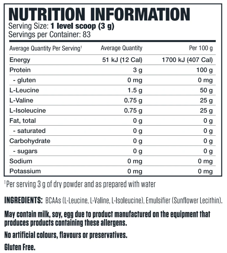100% Pure BCAA by Genetix Nutrition Essentials - Image 3