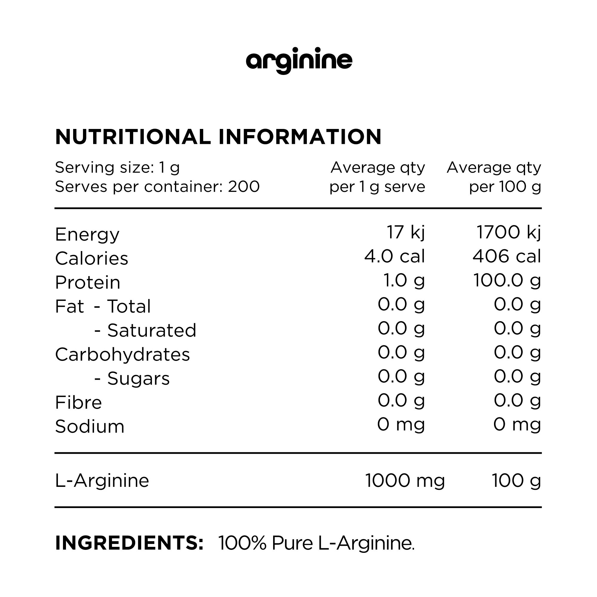 100% Pure L-Arginine by Switch Nutrition - Image 2