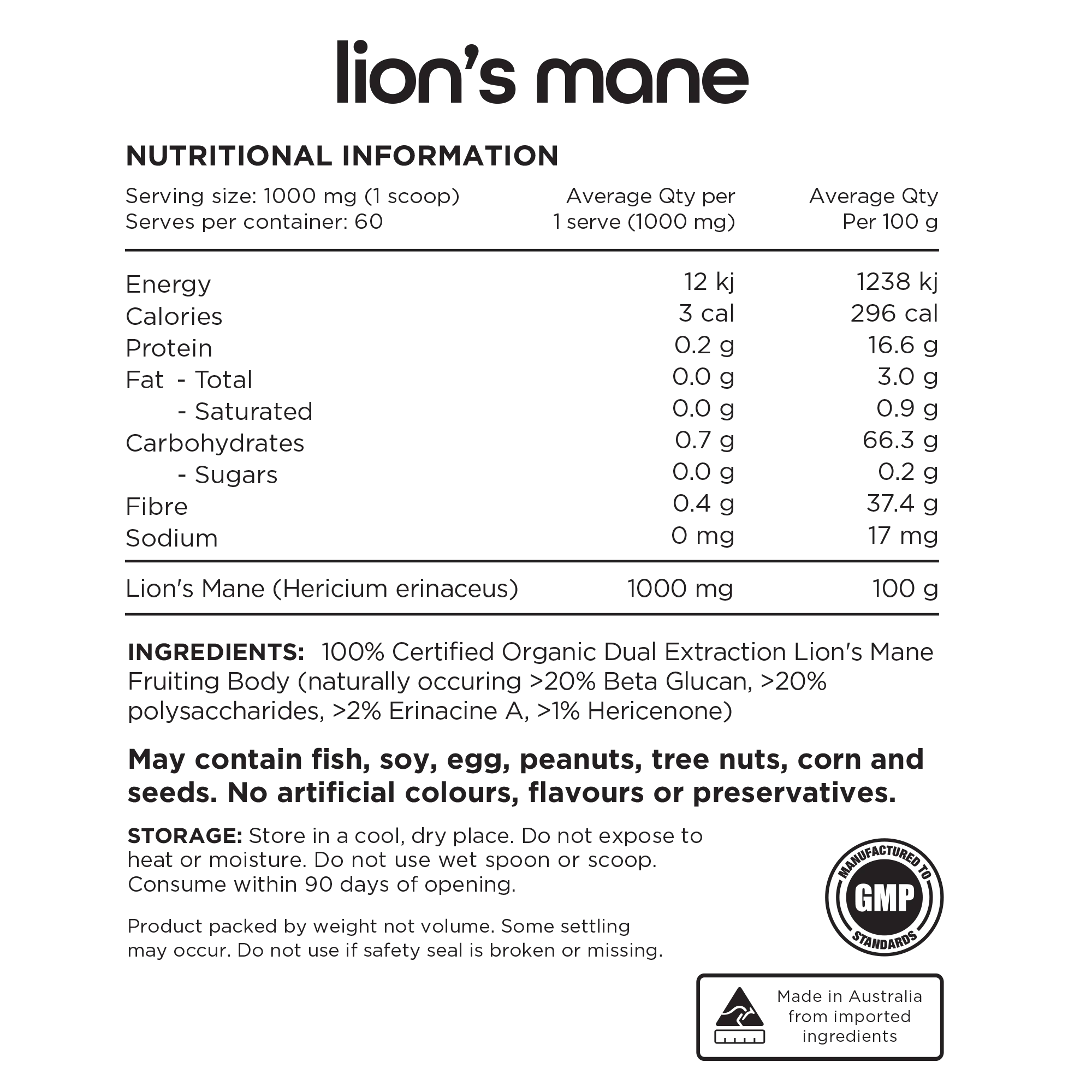 100% Pure Lions Mane by Switch Nutrition - Image 2