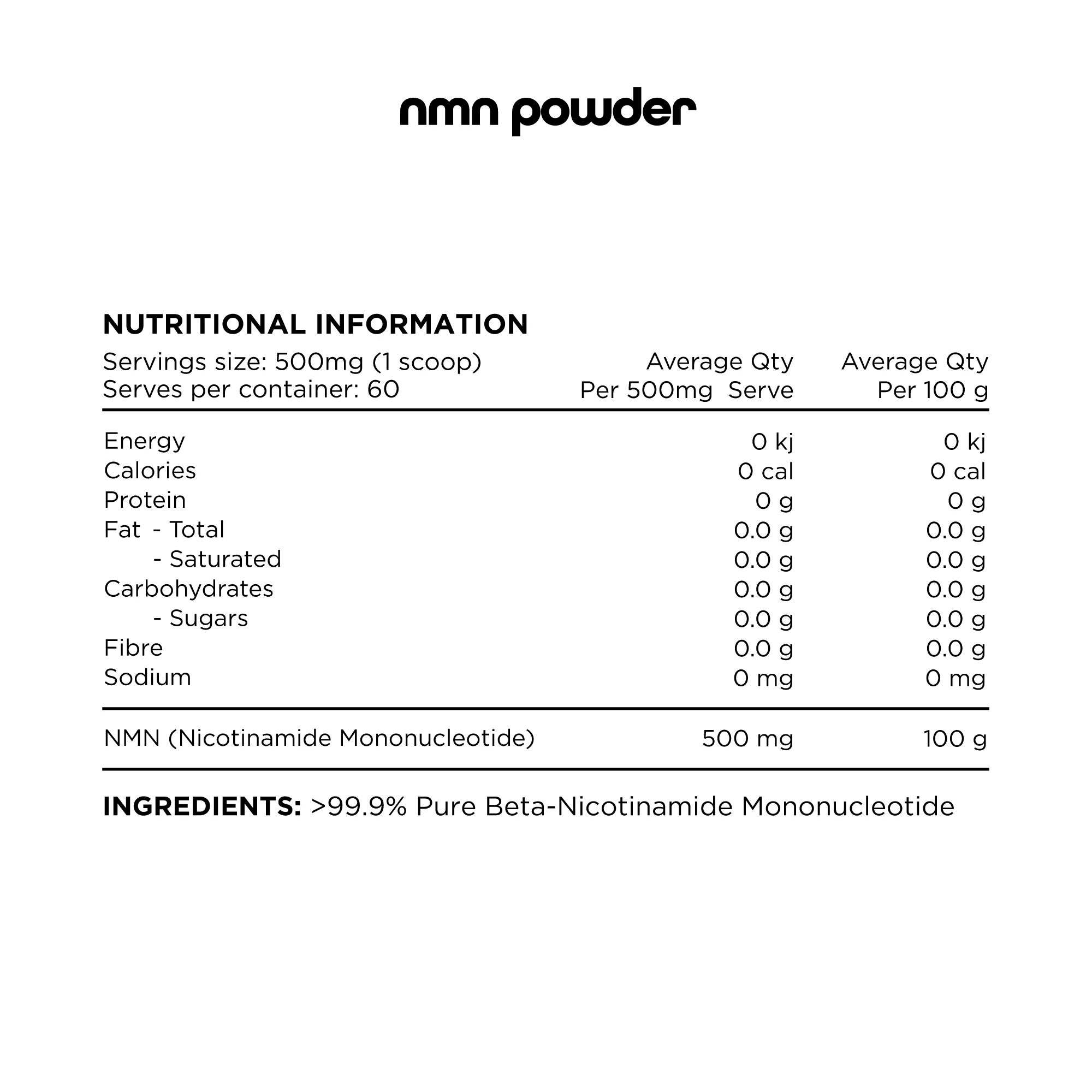 100% Pure NMN Powder by Switch Nutrition - Image 2