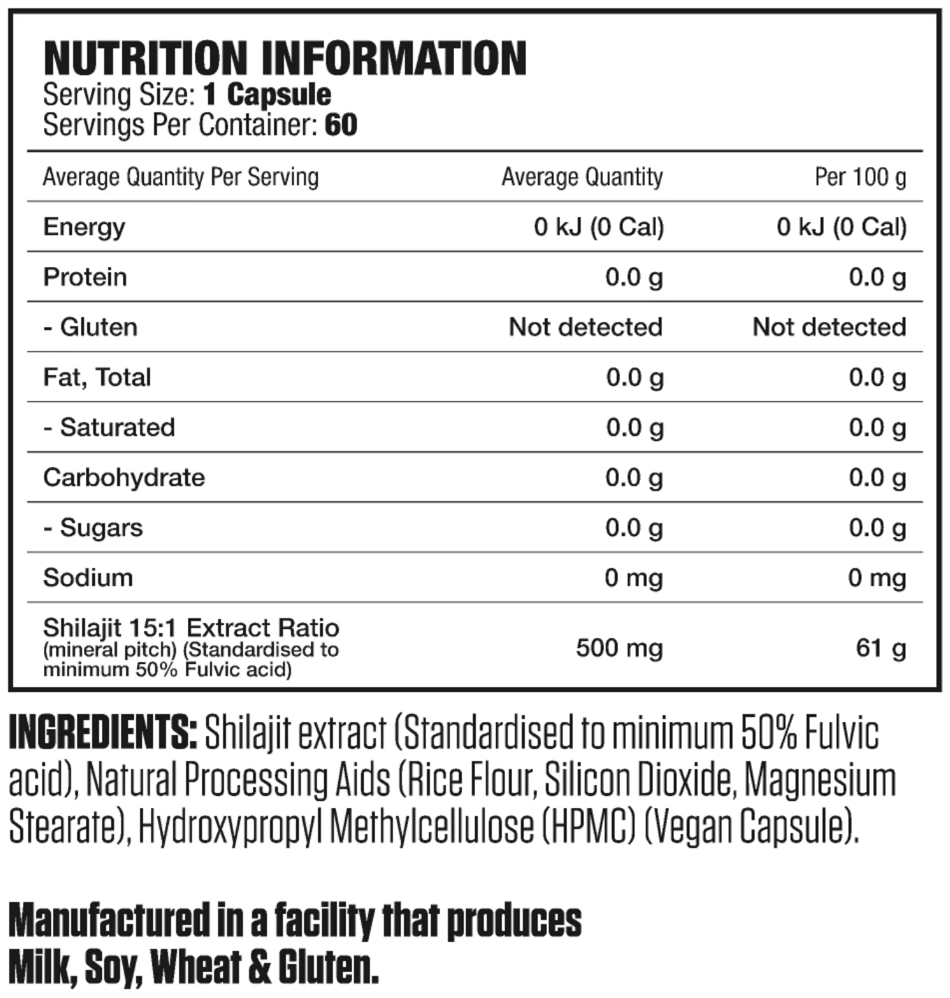 100% Pure Shilajit Capsules by Genetix Nutrition - Image 2