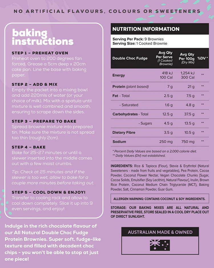 All Natural Protein Brownie Baking Mix by Muscle Nation - Image 2