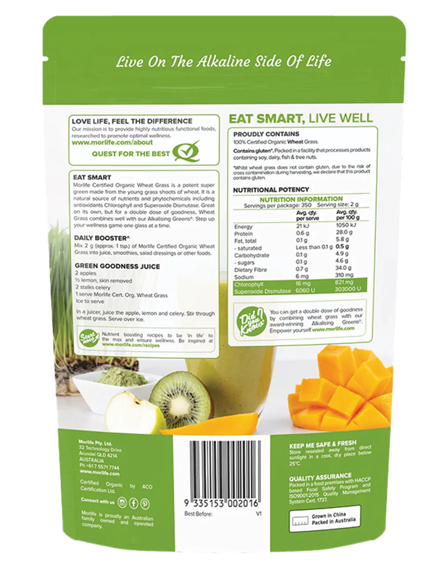Certified Organic Wheat Grass by Morlife - Image 2