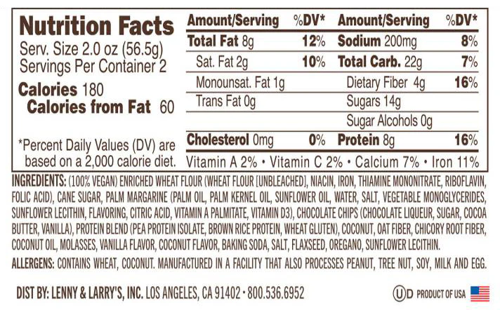 Coconut Chocolate Chip Complete Cookie by Lenny & Larry's - Image 3