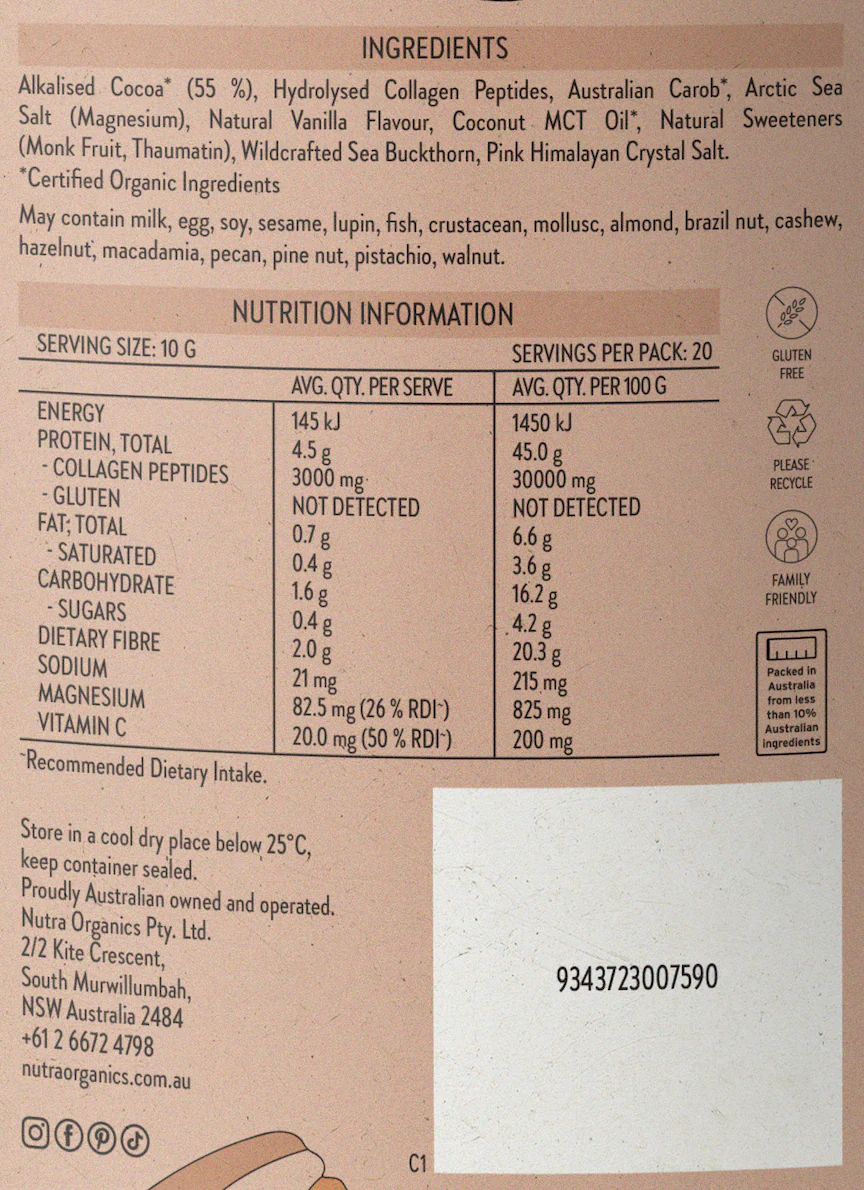 Collagen Hot Chocolate by Nutra Organics - Image 3