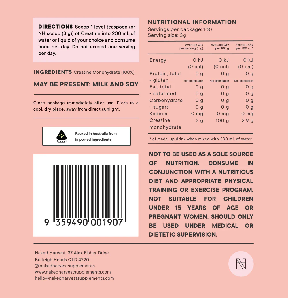 Creatine Monohydrate by Naked Harvest - Image 2