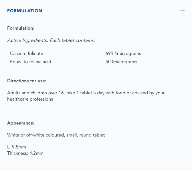 Folinic Acid by Caruso's Natural Health - Image 2