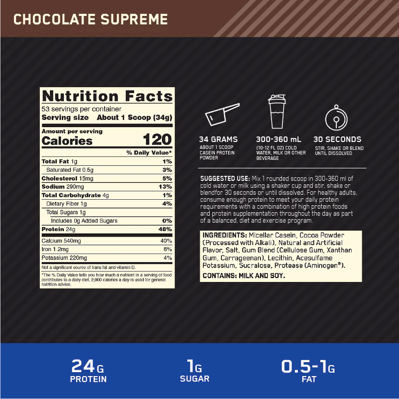 Gold Standard 100% Casein by Optimum Nutrition - Image 9