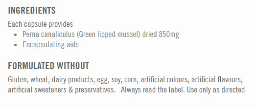 Green Lipped Mussel 850mg by Nutralife - Image 2