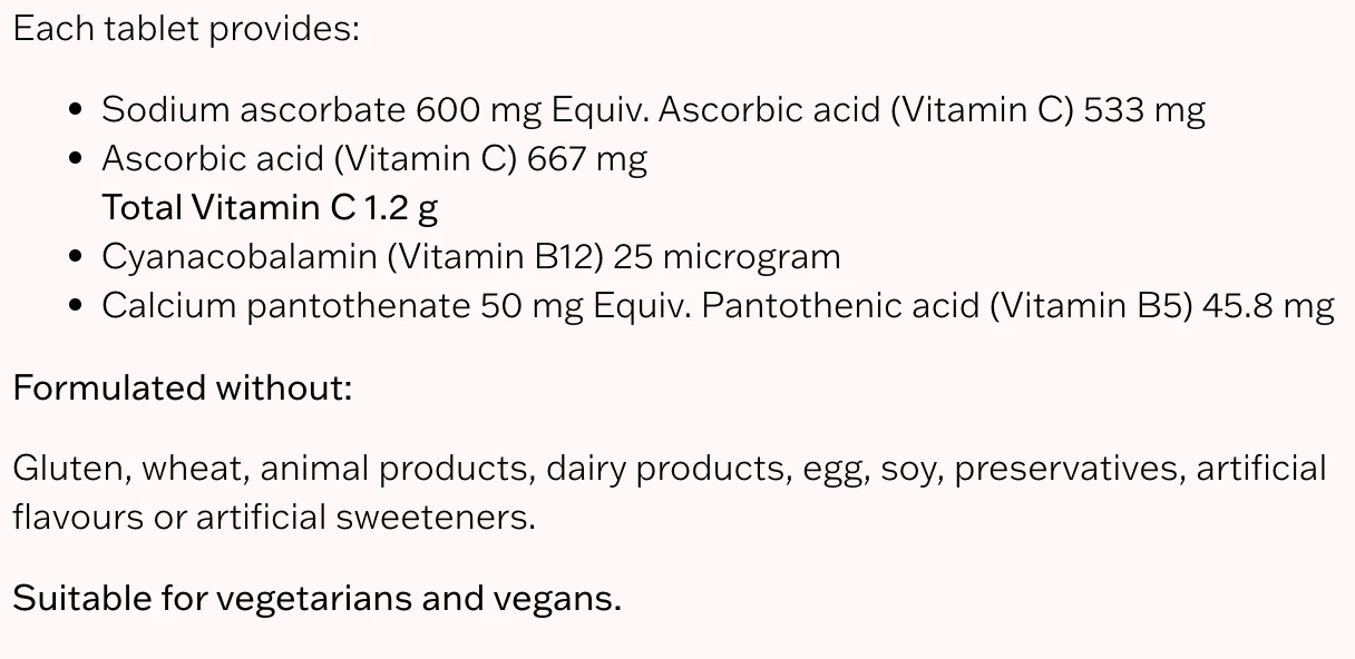 High Strength Vitamin C + B12 & B5 by Nutra Life - Image 2