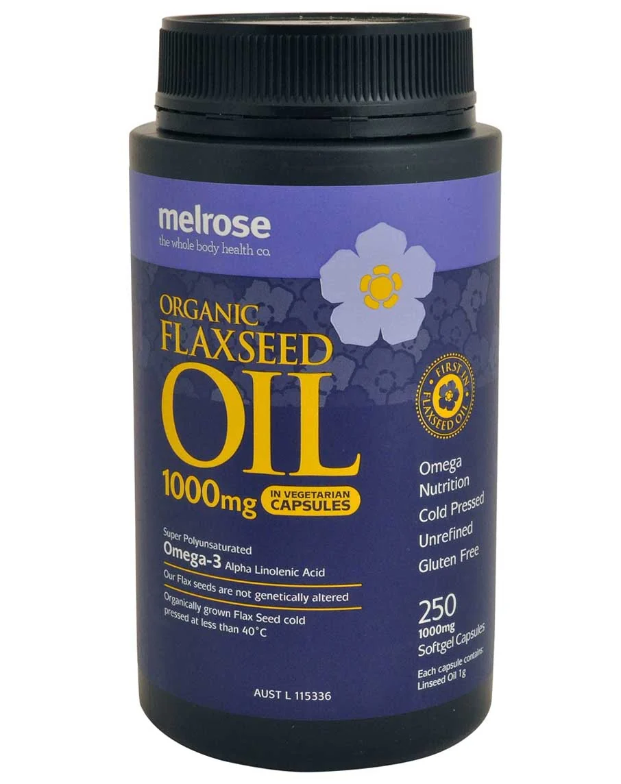 Organic Flaxseed Oil Capsules by Melrose - Image 2