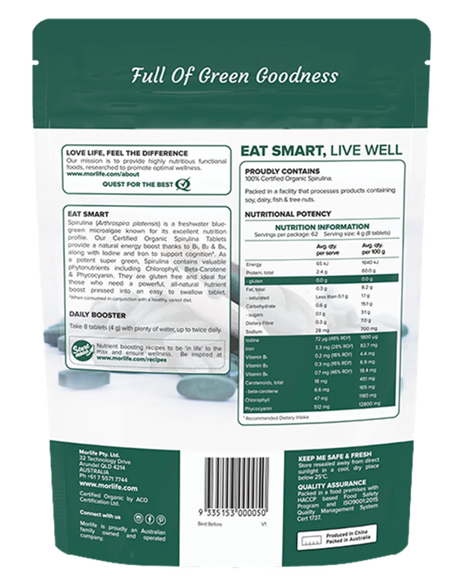 Organic Spirulina Tablets by Morlife - Image 2