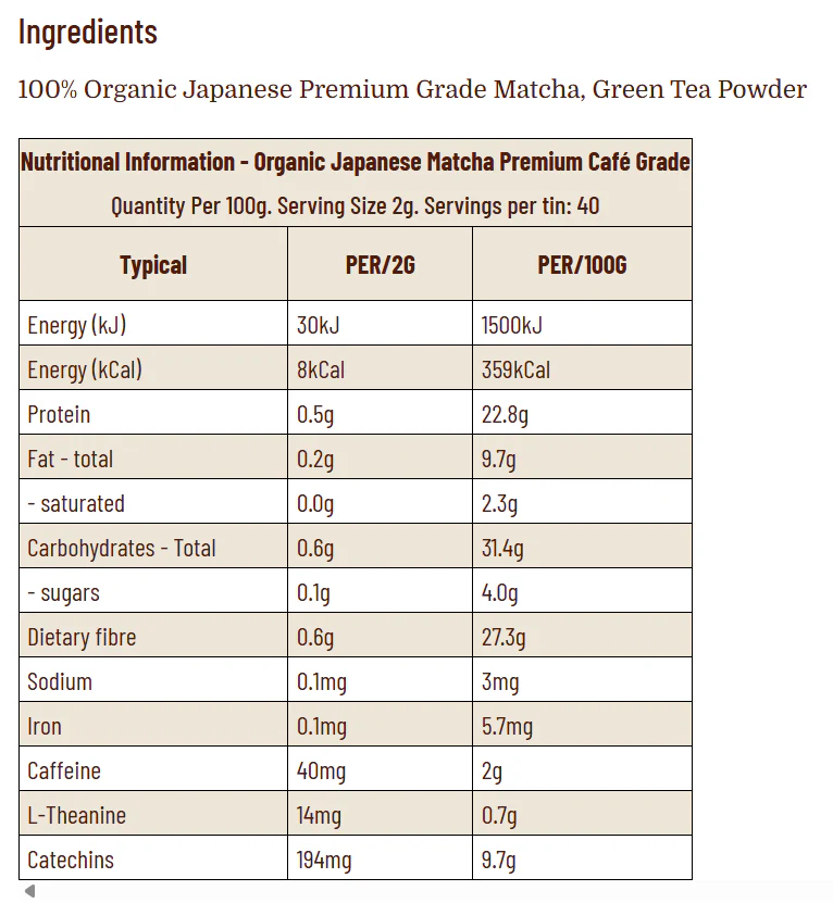 Premium Cafe Organic Japanese Matcha by Evolution Botanicals - Image 2