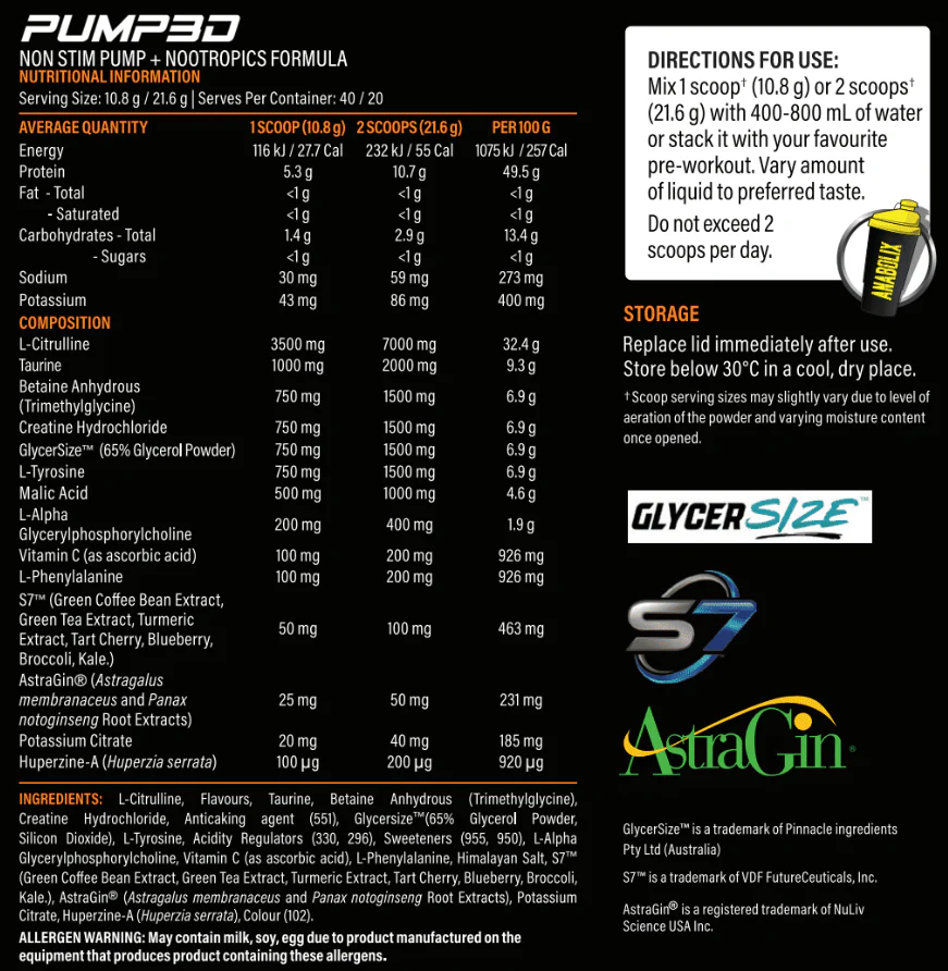 Pump3d by Anabolix Nutrition - Image 6