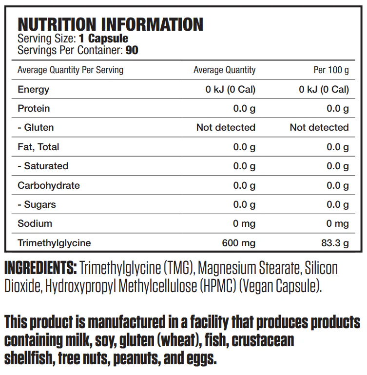 TMG (Trimethylglycine) by Genetix Nutrition Essentials - Image 2