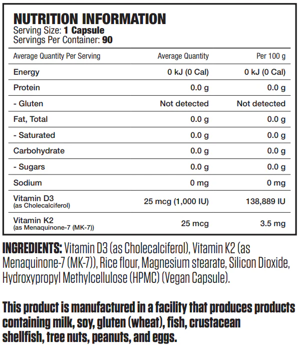 Vitamin D3 & K2 by Genetix Nutrition Essentials - Image 2